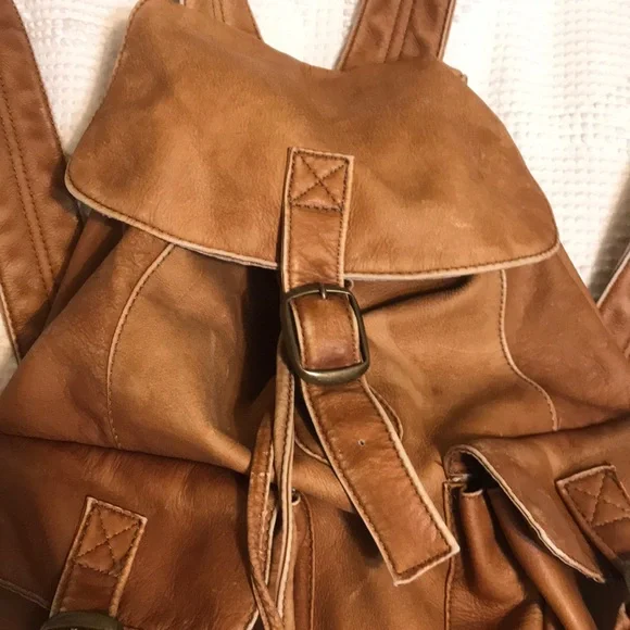 Brown Leather Backpack - Picture 5 of 9